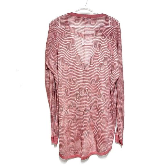 NWT H by Halston Apricot Lightweight Metallic Oversized Cardigan Sz S - Picture 4 of 8
